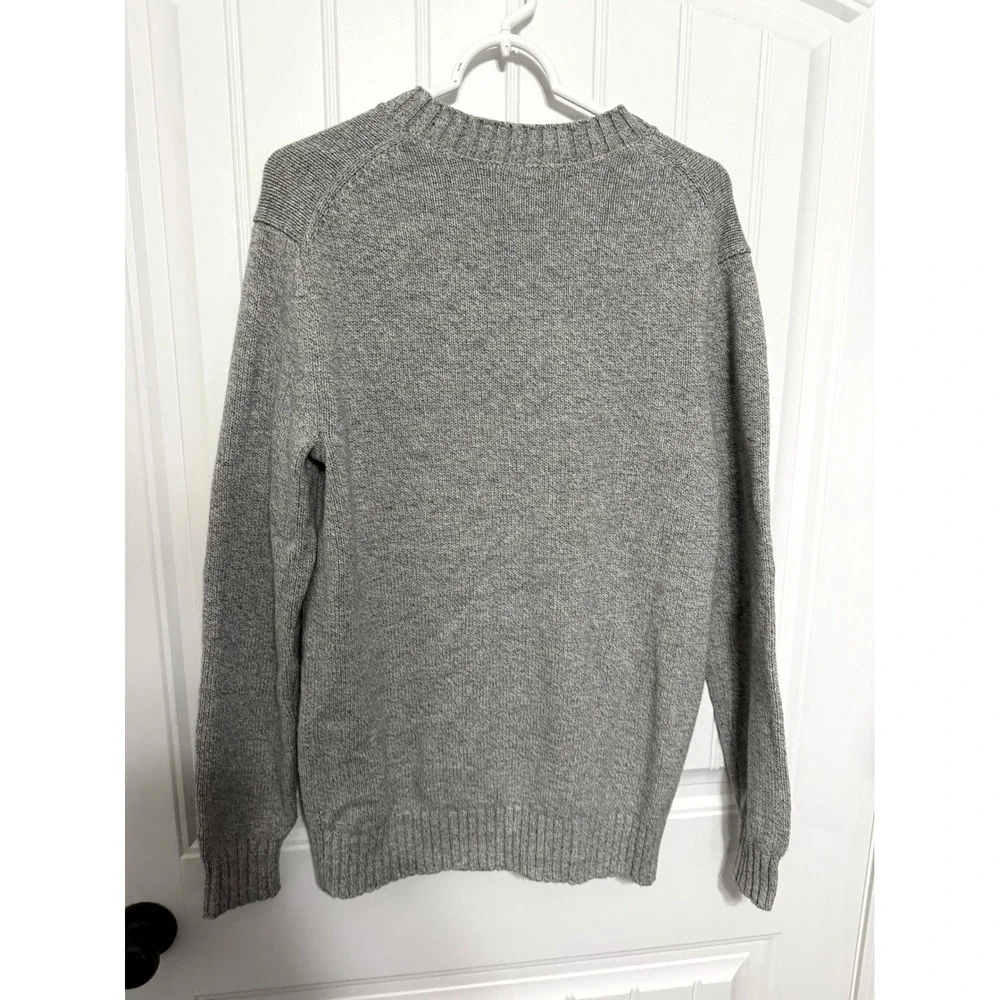 Banana Republic Sweater Mens Medium Tall Grey Merino Wool Blend Crewneck 6391